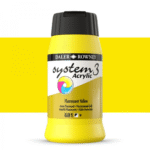 Daler Rowney System3 Acrylic Paint Fluorescent Yellow – 500ml