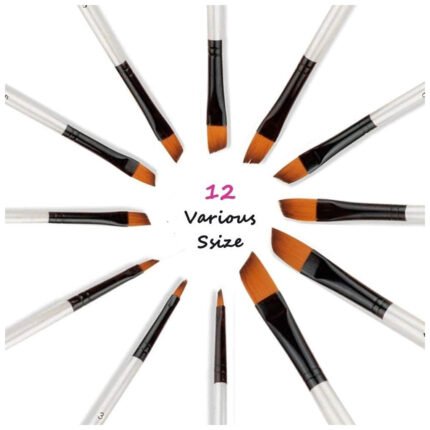 Best Quality Chisel Paint Brushes Sizes 1 to 12 for Acrylic, Oil, and Watercolor Painting in Pakistan