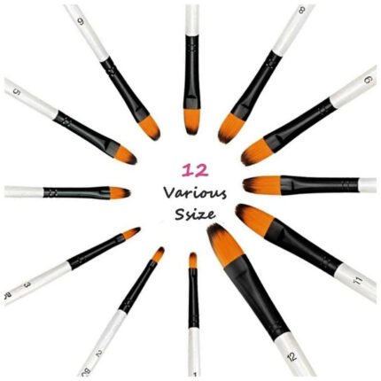 Best Quality Filbert Paint Brushes Sizes 1 to 12 for Acrylic, Oil, and Watercolor Painting in Pakistan