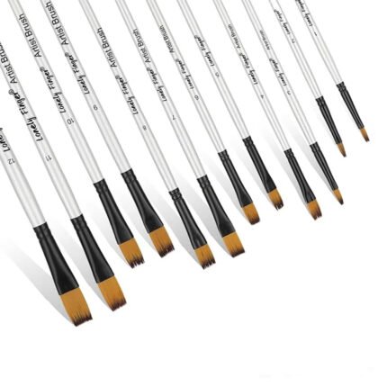 Best Quality Flat Paint Brushes Sizes 1 to 12 for Acrylic, Oil, and Watercolor Painting in Pakistan