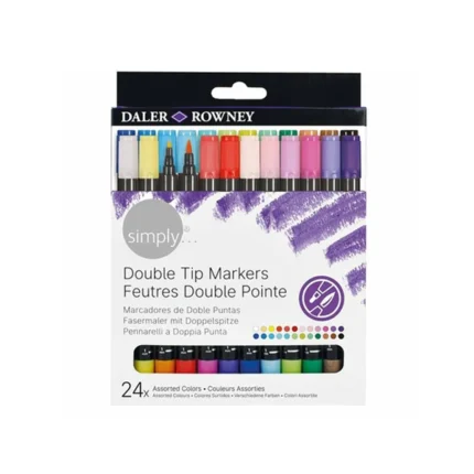 Daler Rowney Simply Dual Tip Brush Markers Set Of 24