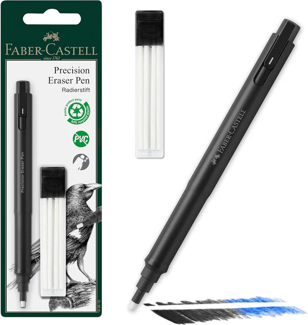 Faber Castell Precision Eraser Pen & 4 Count Refill Set Faber-Castell Precision Eraser Pen & 4 Count Refill Set