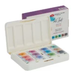 White Nights Artist Watercolor set of 12 Full Pans Pastel Theme Plastic Box