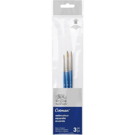 Winsor & Newton Cotman Series 111 Watercolour Brush Pack Short Handle Pack of 3 5390607