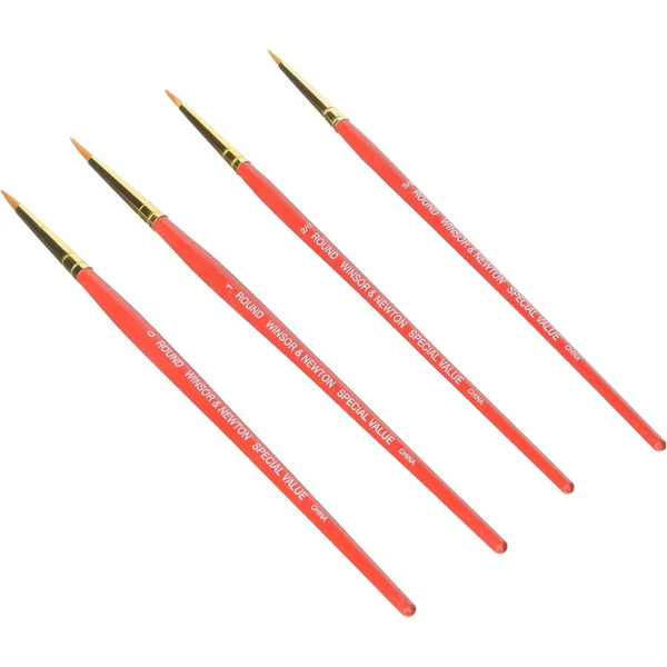 Winsor Newton High Quality Golden Synthetic Round Brush Set of 4 pc No. 0000001 Art Supplies Store Online Pakistan