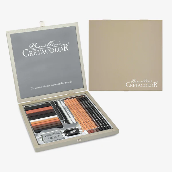 Cretacolor-Passion-Wooden-Box-Sketching-and-Drawing-Set-Of-25-Piece Cretacolor Passion Wooden Box Sketching and Drawing Set Of 25 Piece - Image 1