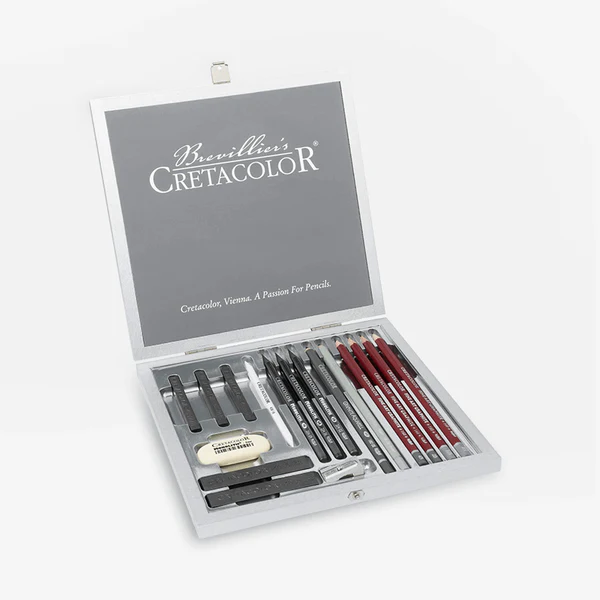 Cretacolor-Silver-Box-Graphite-and-Drawing-17-Pcs-Set Cretacolor Silver Box Graphite Drawing Set Of 17 Pcs - Image 1