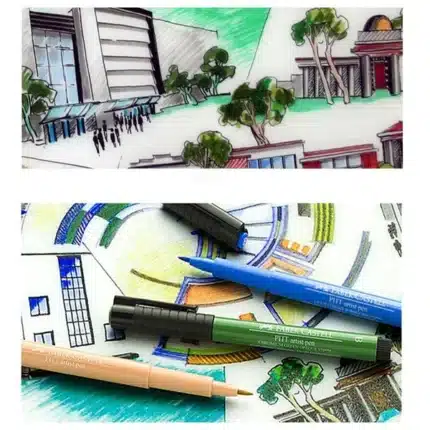 Faber Castell Pitt Artist Pen Brush Tip Marker Wallet of 6