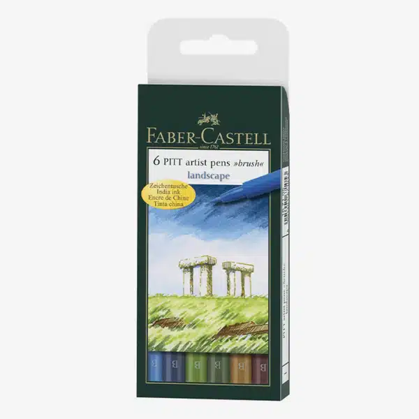 Faber Castell Pitt Artist Pen Brush Tip Marker Wallet of 6 Faber Castell Pitt Artist Pen Brush Tip Marker Wallet of 6