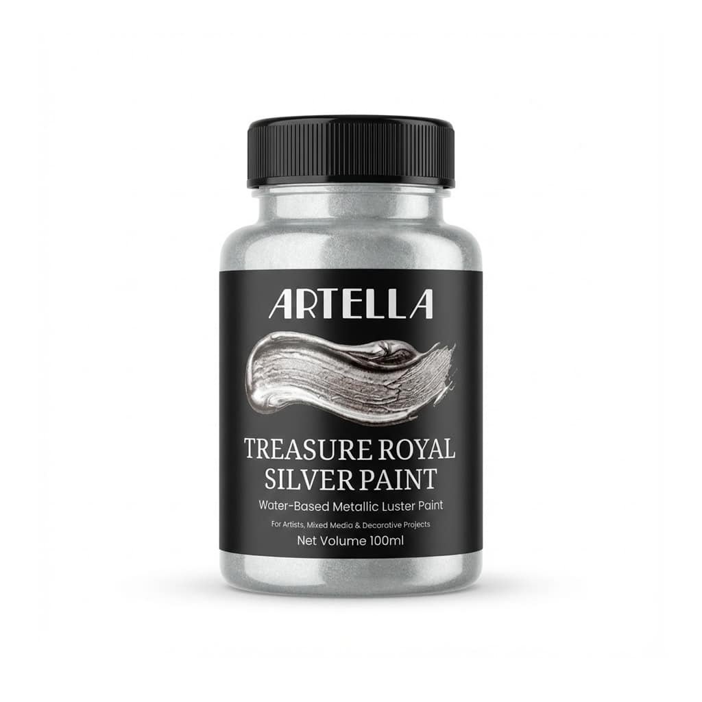 Artella Treasure Silver Paint 100ml – Liquid Silver Gilding & Craft Paint Artella Treasure Silver Paint 100ml – Metallic Silver Paint for Crafts Pakistan