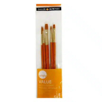 Daler Rowney Simply Gold Taklon Acrylic Brush Set Of 5 Pcs