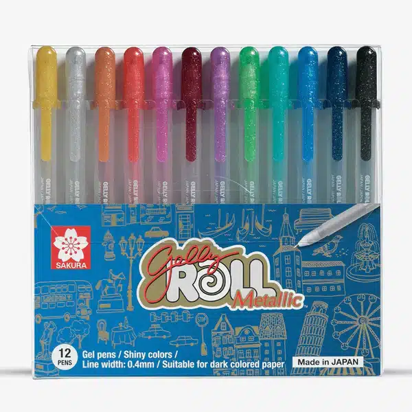 Sakura-Gelly-Roll-Metallic-Gel-Pen-Pack-Of-12 Sakura Gelly Roll Metallic Gel Ink Pen Pack Of 12 - Image 1