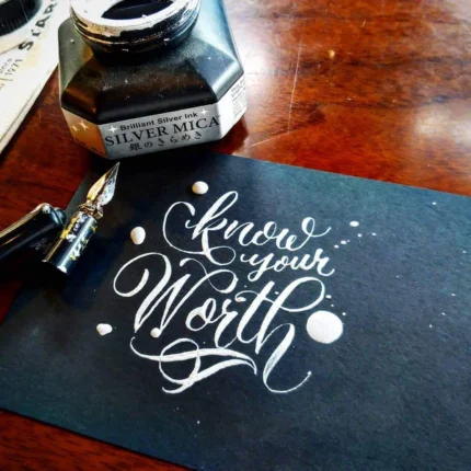 Zig Kuretake Brilliant Silver Mica Calligraphy Ink