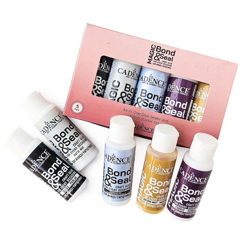 magic-bond-seal-5-pcs-glue-set Cadence Magic Bond & Seal Decoupage Glue 59ml Starter Set Of 5 Pcs - Image 1