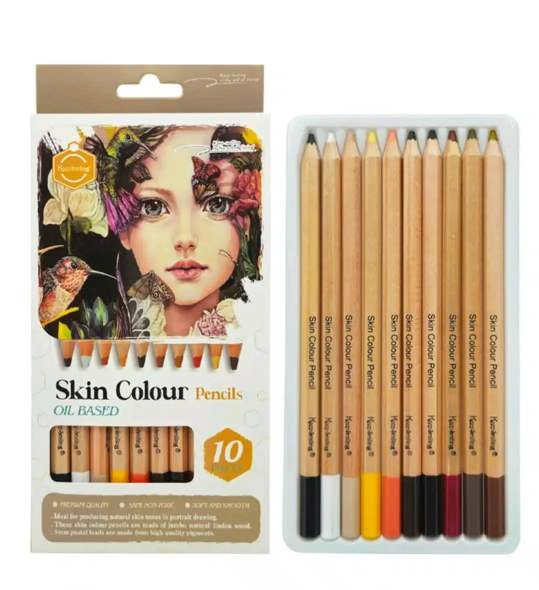 H5MiHehCAmOYttvxMgSCID2DvbmkWFUNYDlIYvpB keep Smiling Skin Colour Pencils Oil Based Set Of 10pcs - Image 1