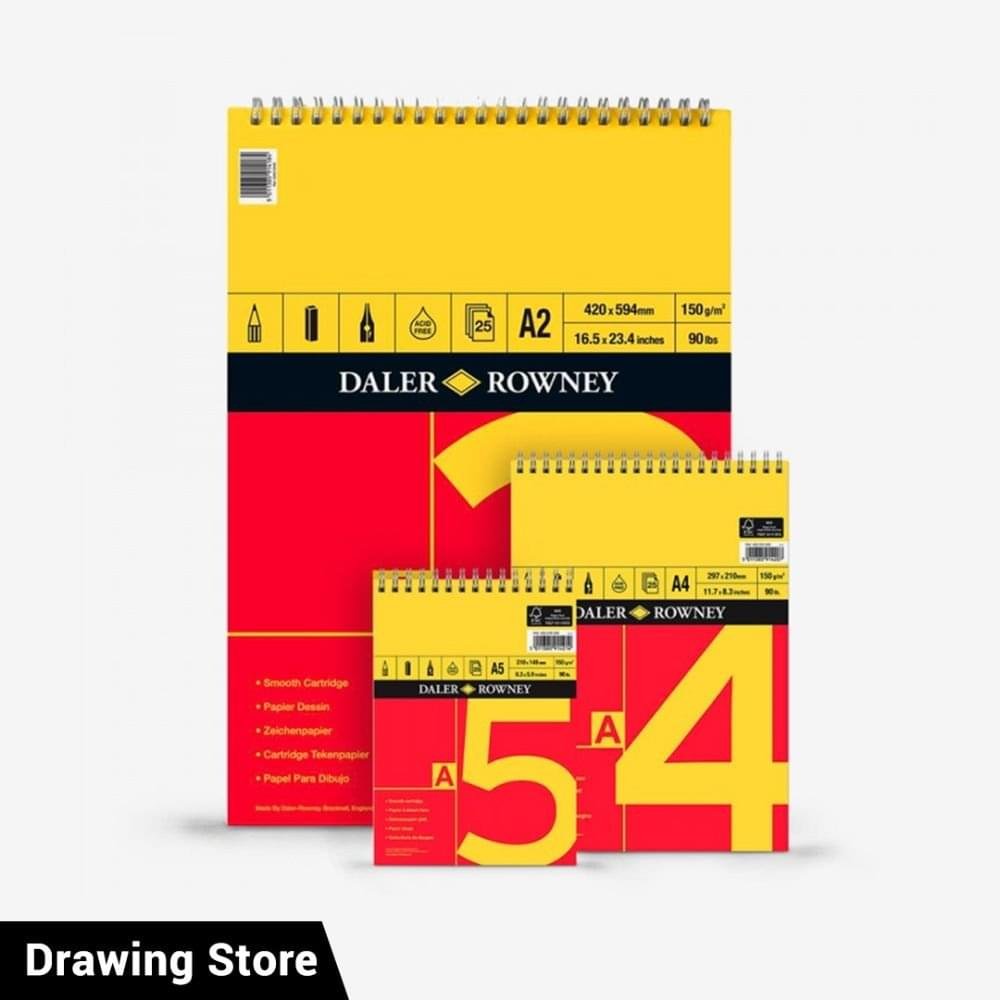 Daler Rowney Spiral Cartridge Sketch Pads 150gsm 25 Sheets Daler Rowney Spiral Cartridge Sketch Pads 150gsm 25 Sheets