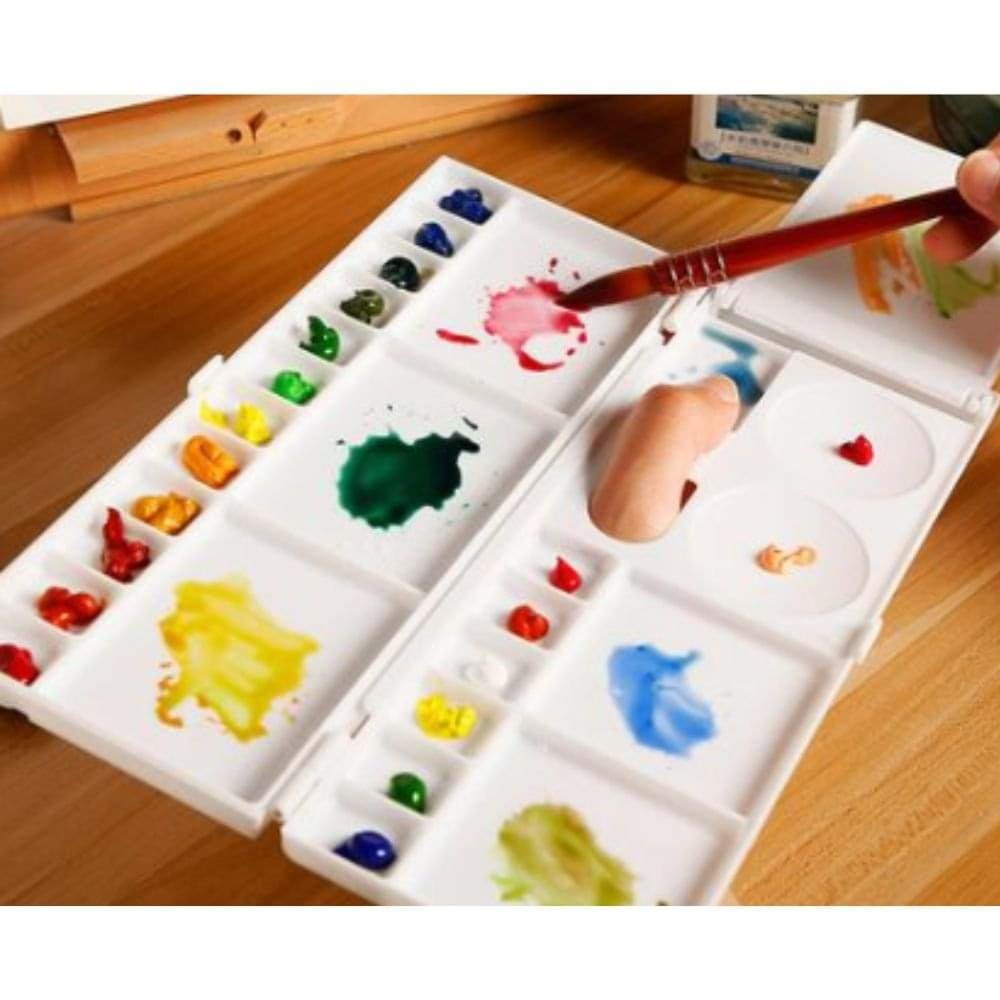 Multifunctional Mixing Paint Palette 18 Grid Foldable Multifunctional Mixing Paint Palette 18 Grid Foldable