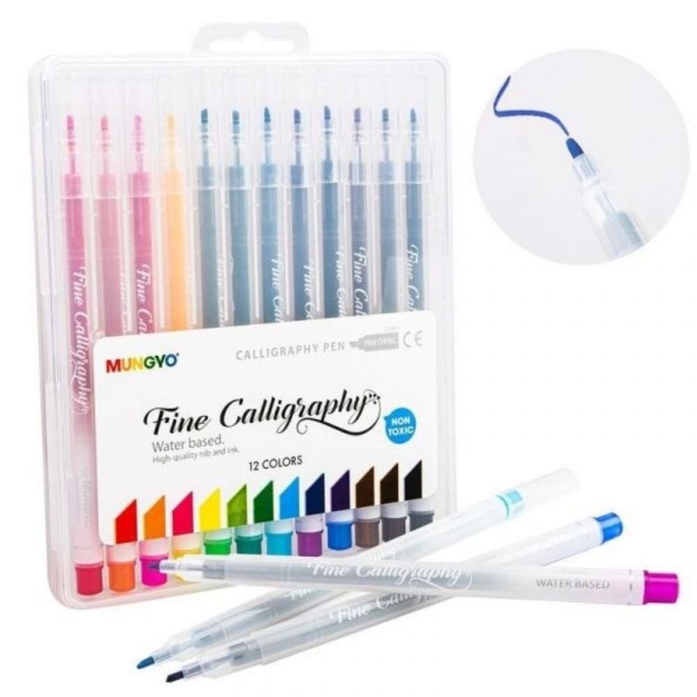 Mungyo Fine Calligraphy Pen Set 12pcs Multi Color Mungyo Fine Calligraphy Pen Set 12pcs Multi Color