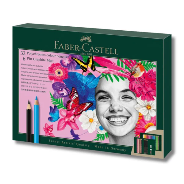 Faber Castell Polychromos & Pitt Graphite Matt Gift Set 40pcs Faber Castell Polychromos & Pitt Graphite Matt Gift Set 40pcs